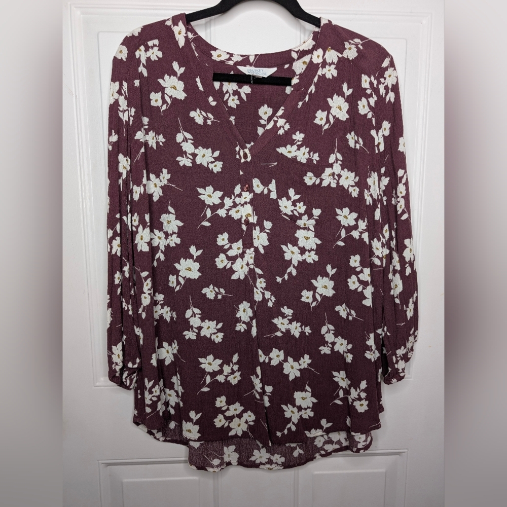 Floral V-Neck Women's Top